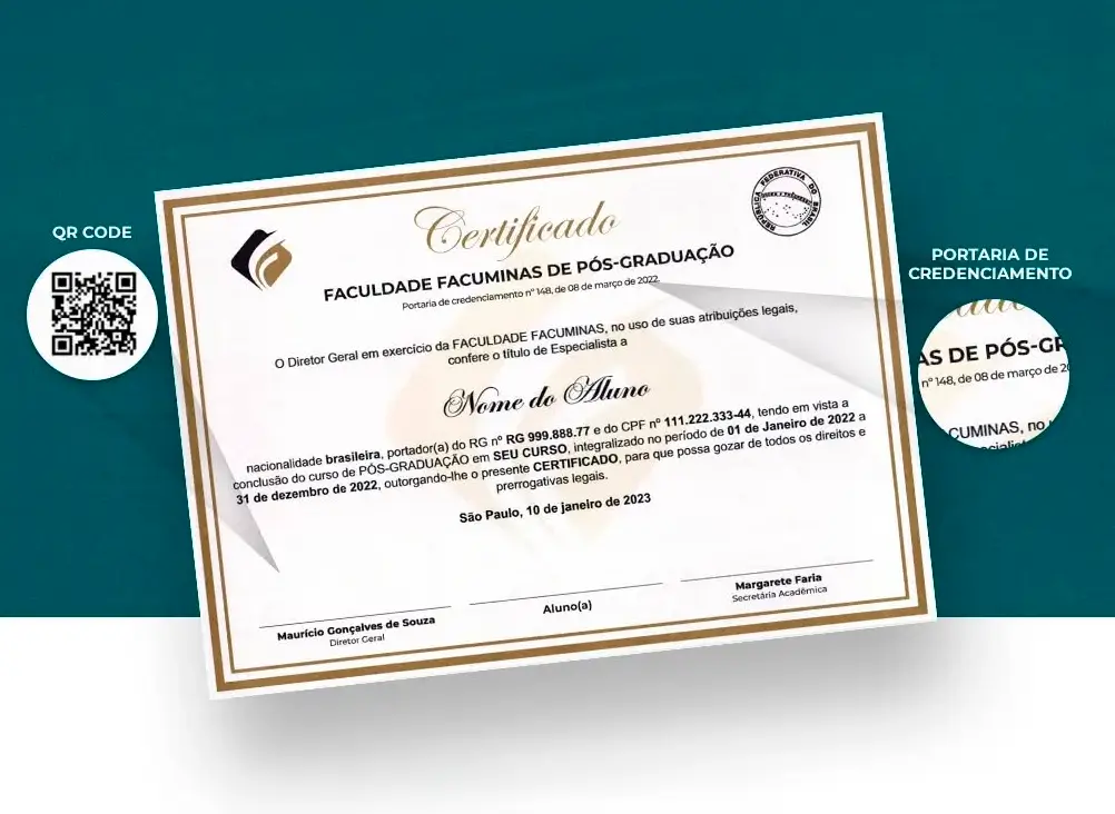 Certificado Facuminas de Pós-Graduação reconhecido pelo MEC